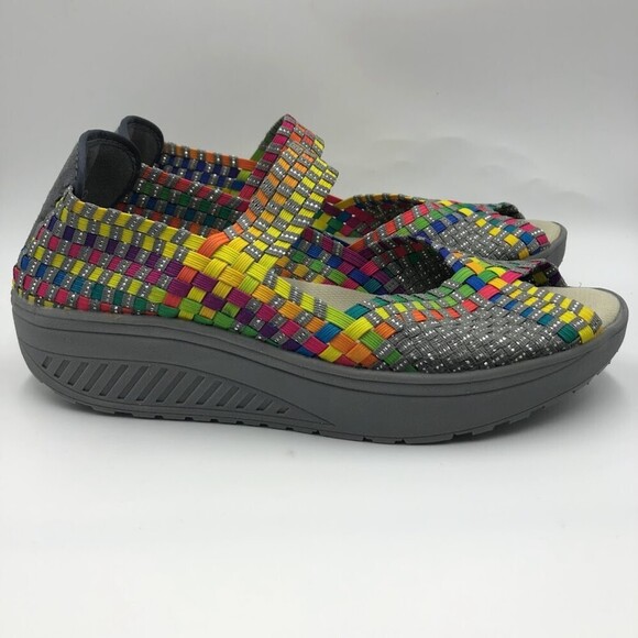 Corkus Women's Colorful Wedge Sandals Mary Janes Slip On Open Toe Beth Size 10 - Picture 8 of 14